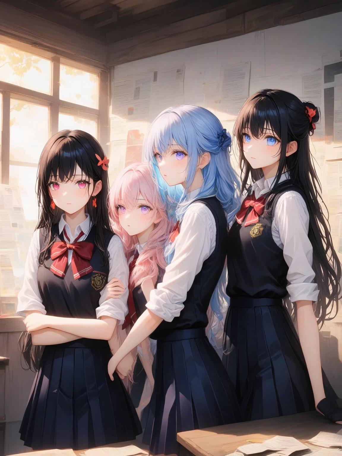 4 yandere girls at school thumbnail