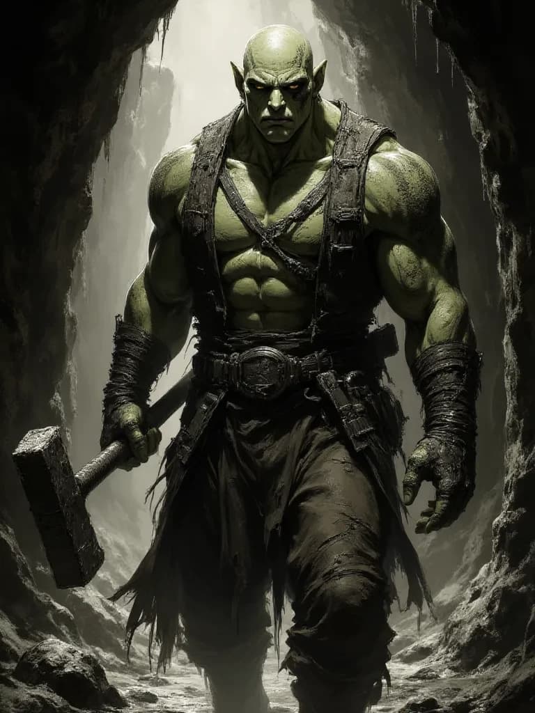 A green goblin guarding his precious treasure thumbnail