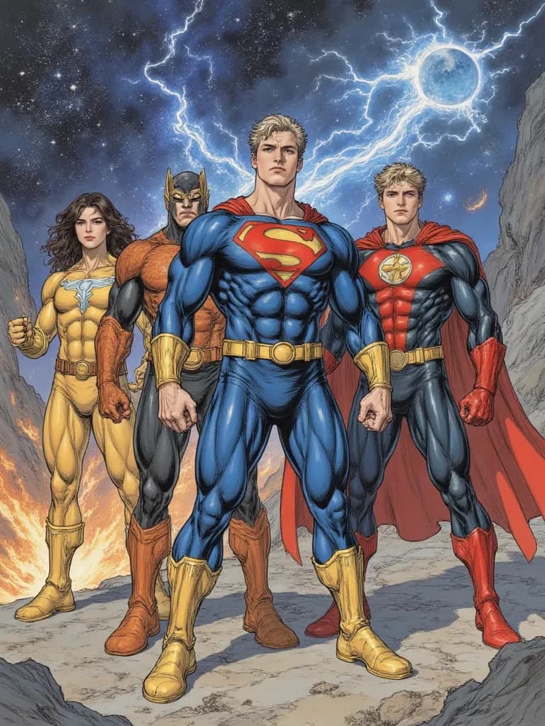 Super man,superboy,ms.electric,flash thumbnail