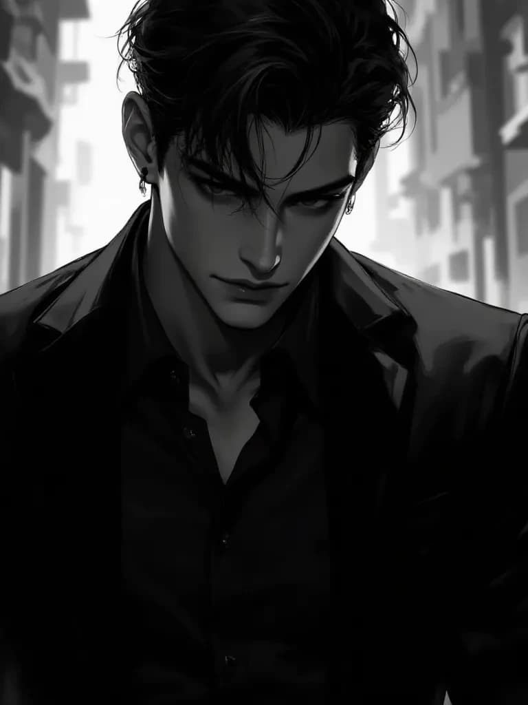 He is a spy at work. He is 30 years old. He is confident, cold-hearted, and has thumbnail
