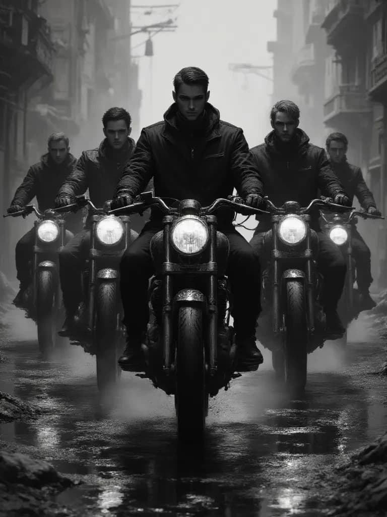 Five motorcyclists thumbnail