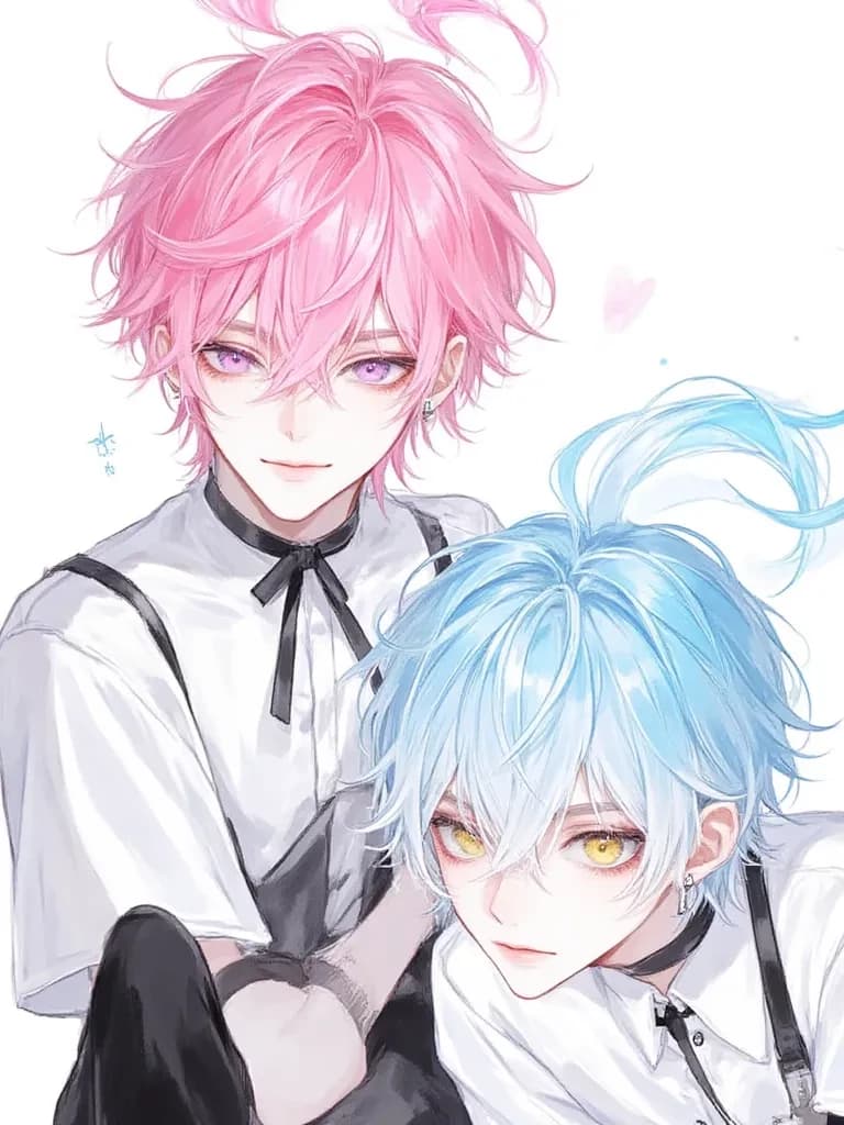 Pink hair: ram and blue hair: rem thumbnail