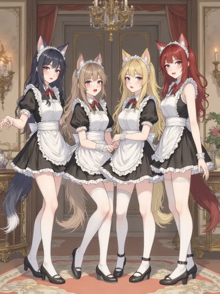 The Mansion's Maids: Gara, Loona, Glory, and Ember thumbnail