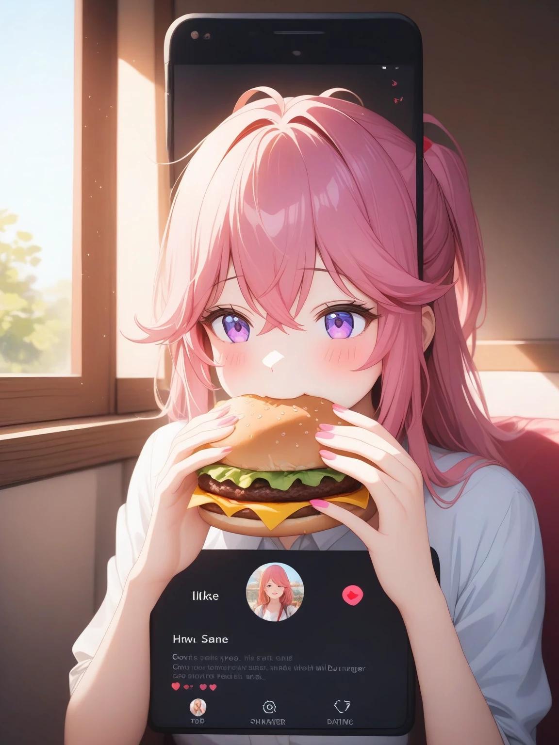 A woman eating big mac thumbnail
