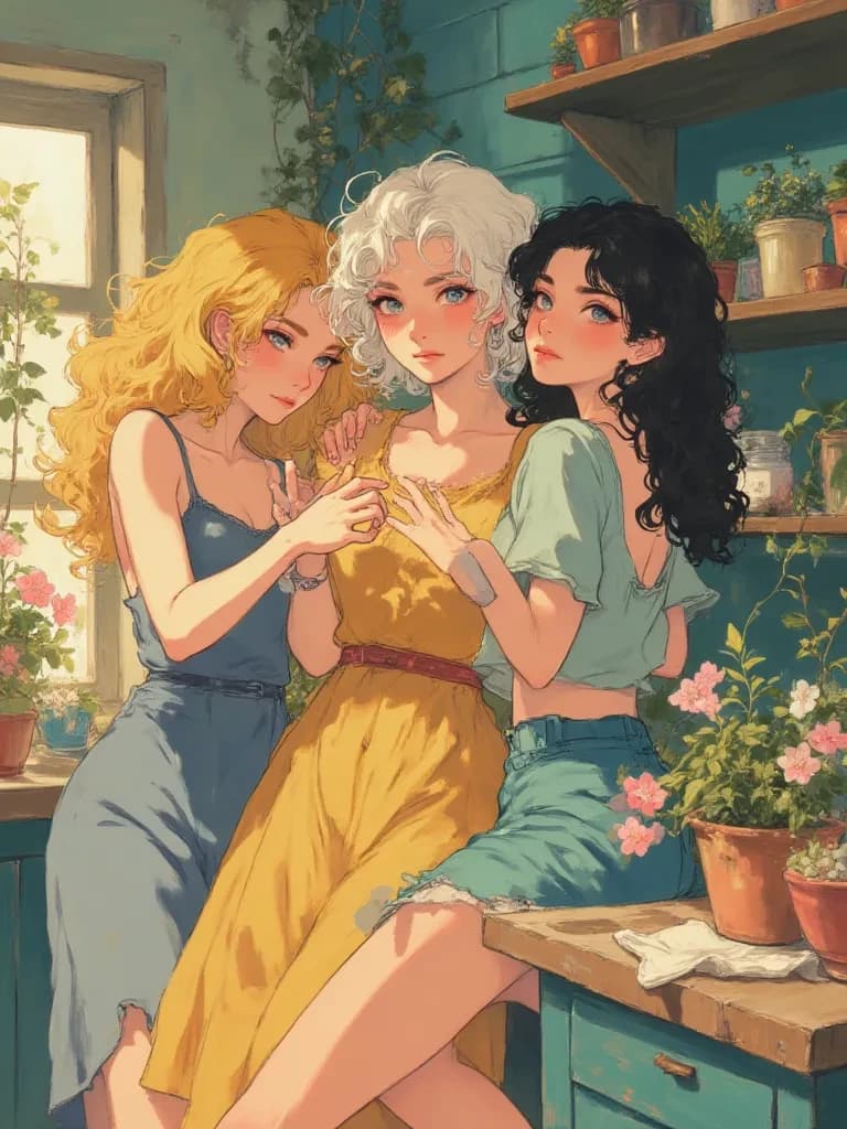 My blonde, the black-haired one, the white-haired one, jannice thumbnail