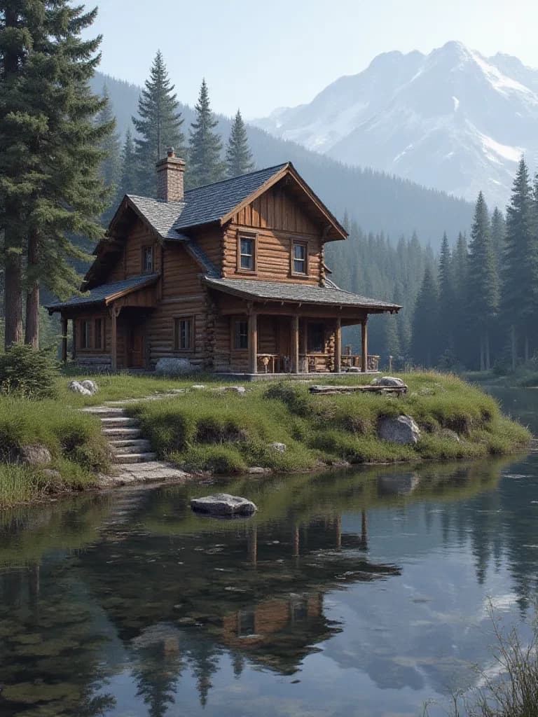 A cabin near a river with an unexpected group inside.  thumbnail
