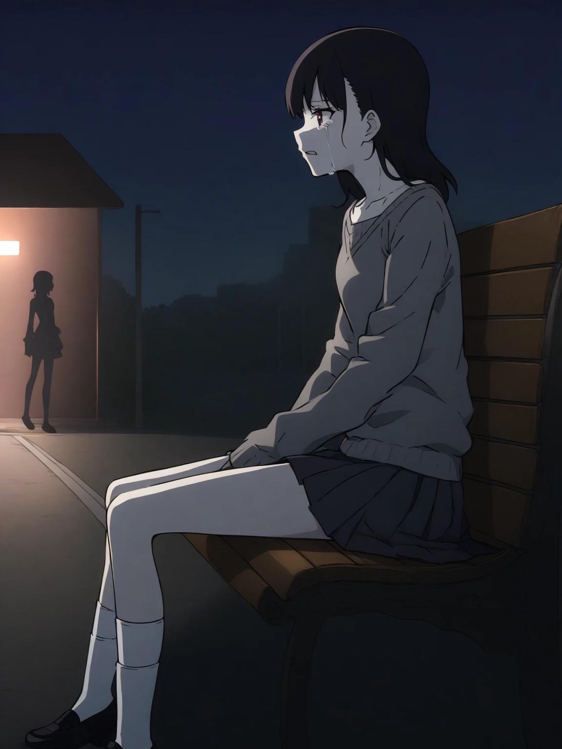 A girl on a bench.. thumbnail