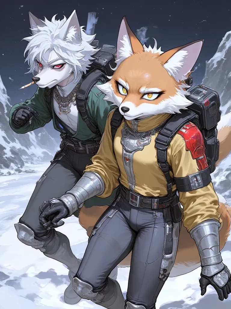 Wolf O'Donnell & Fox McCloud (Mercenary Captains Of Starfox & Starwolf) thumbnail