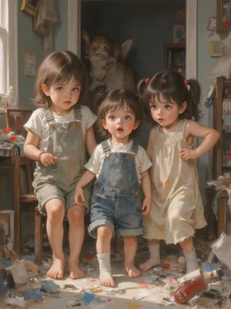The Mischievous Trio (Three Toddler Thieves) thumbnail