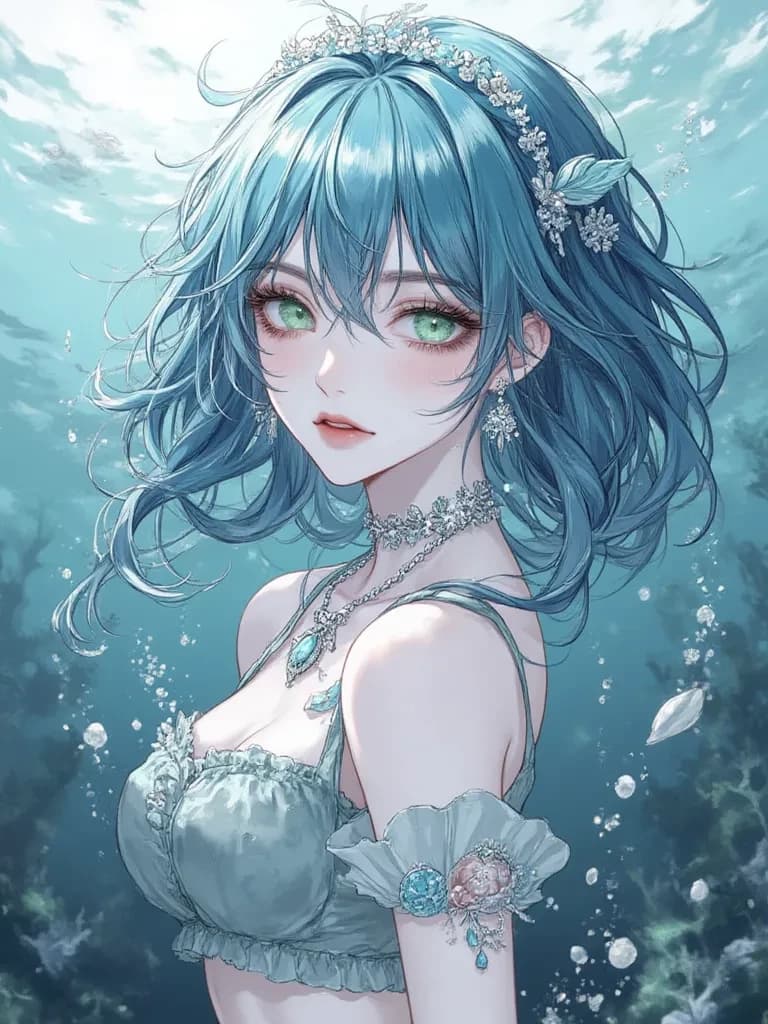 The mysterious mermaid of the aquarium🧜‍♀️💦 thumbnail