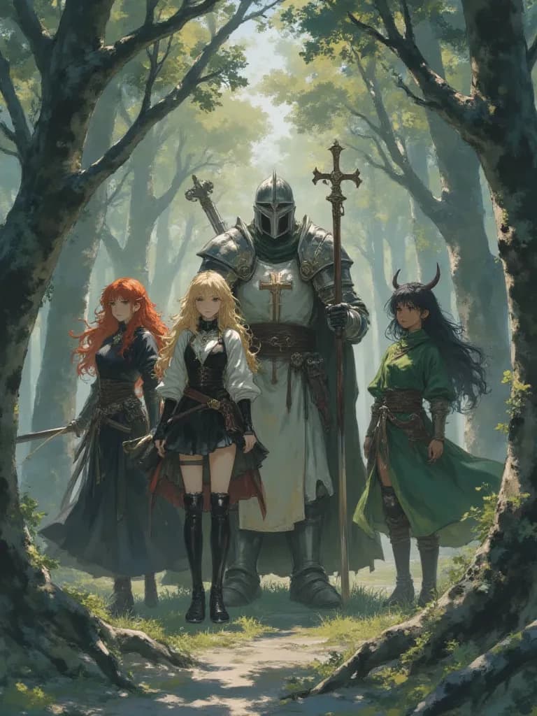 Group of heroes Morrigan, Altima, Raicard, Artemis thumbnail
