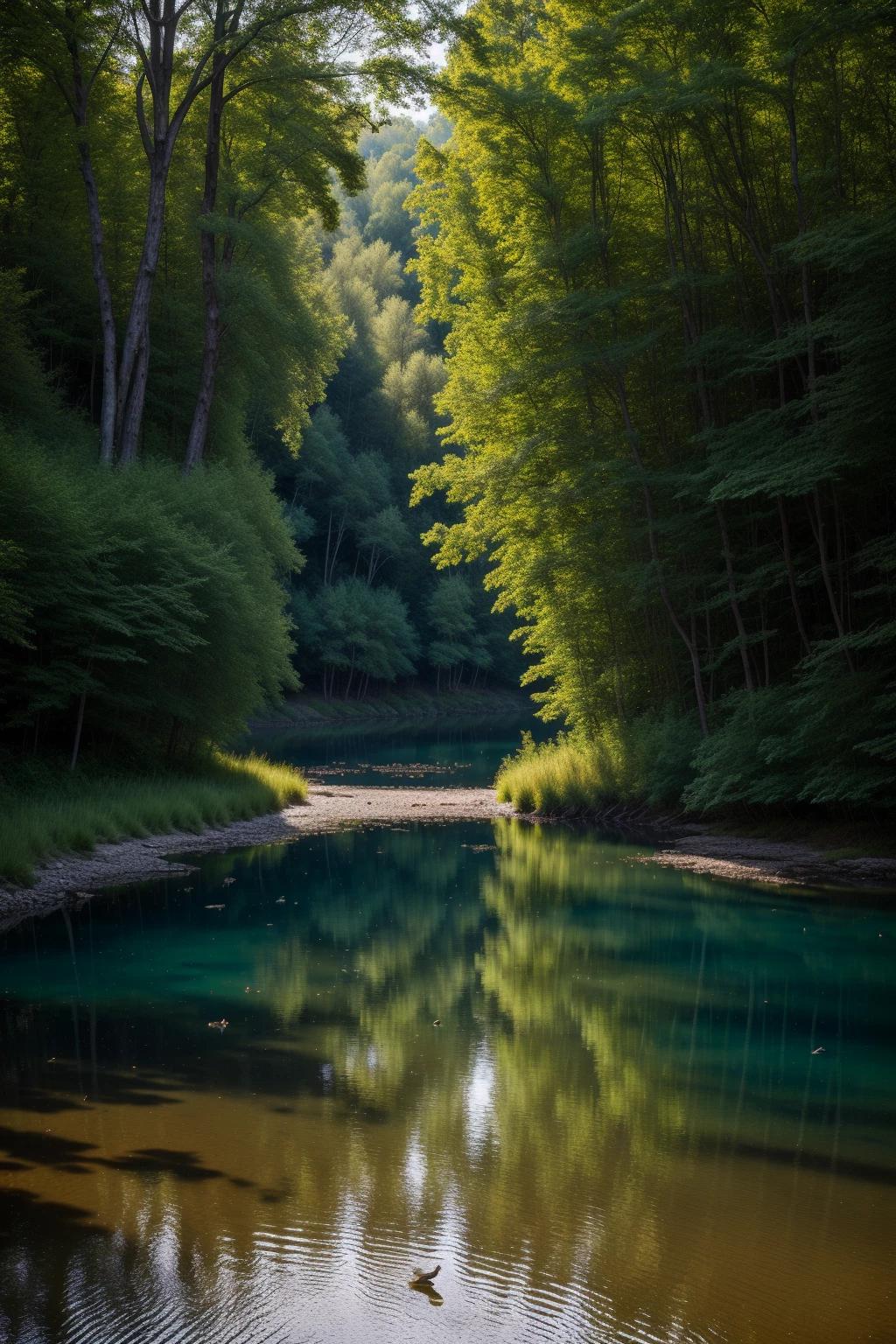 Lake in the middle of the forest thumbnail