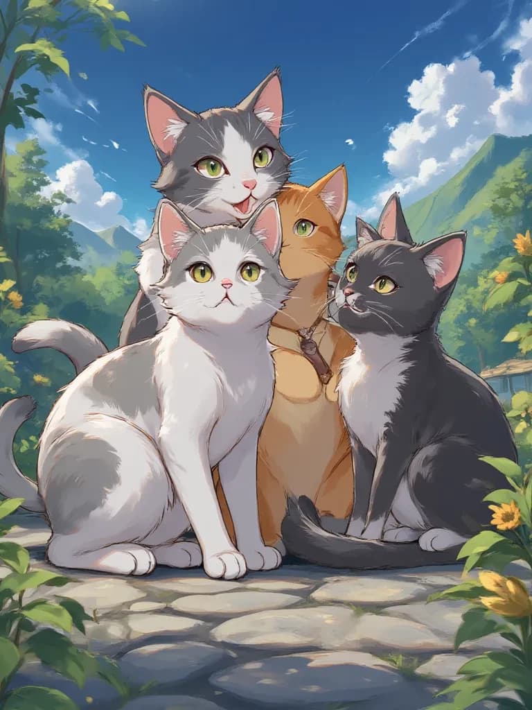 Four cats thumbnail