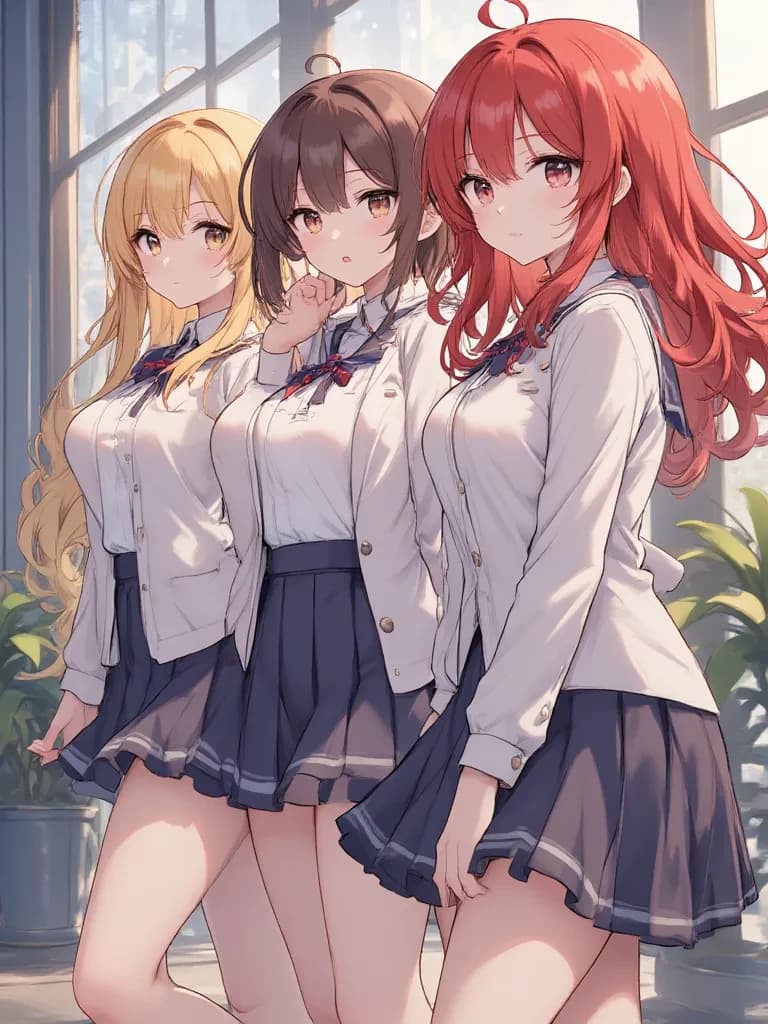 Three girlfriends at school thumbnail