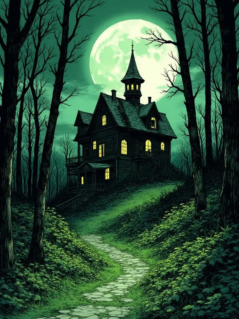 Old mansion in forest  thumbnail