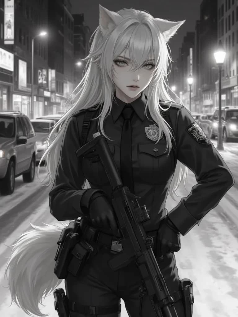 Police Officer Arctic Wolf Girl TG TF thumbnail