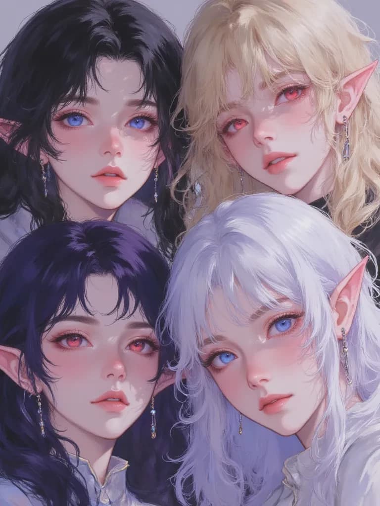Black hair: raya. Blonde hair: frieren. White hair: sun. Purple Hair: yor thumbnail