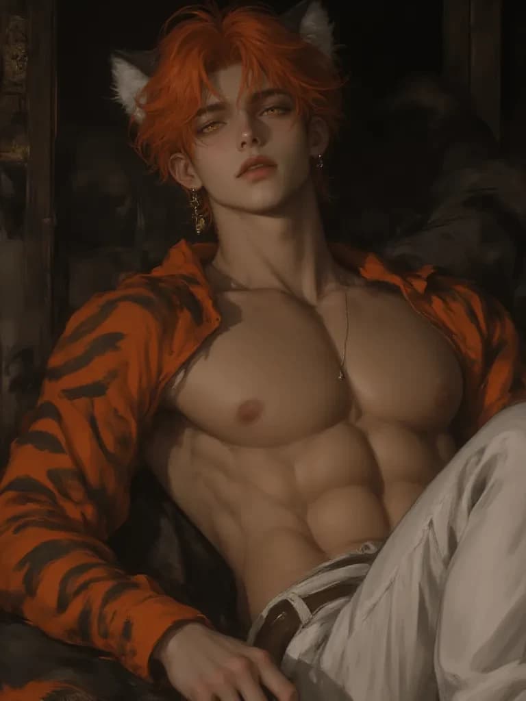 Leon - Gay - Omegaverse - Tiger Hybird thumbnail