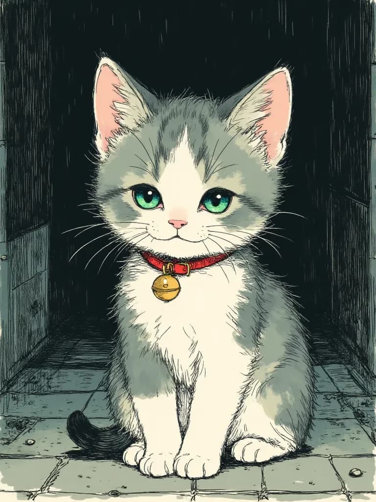 A kitten in the street thumbnail
