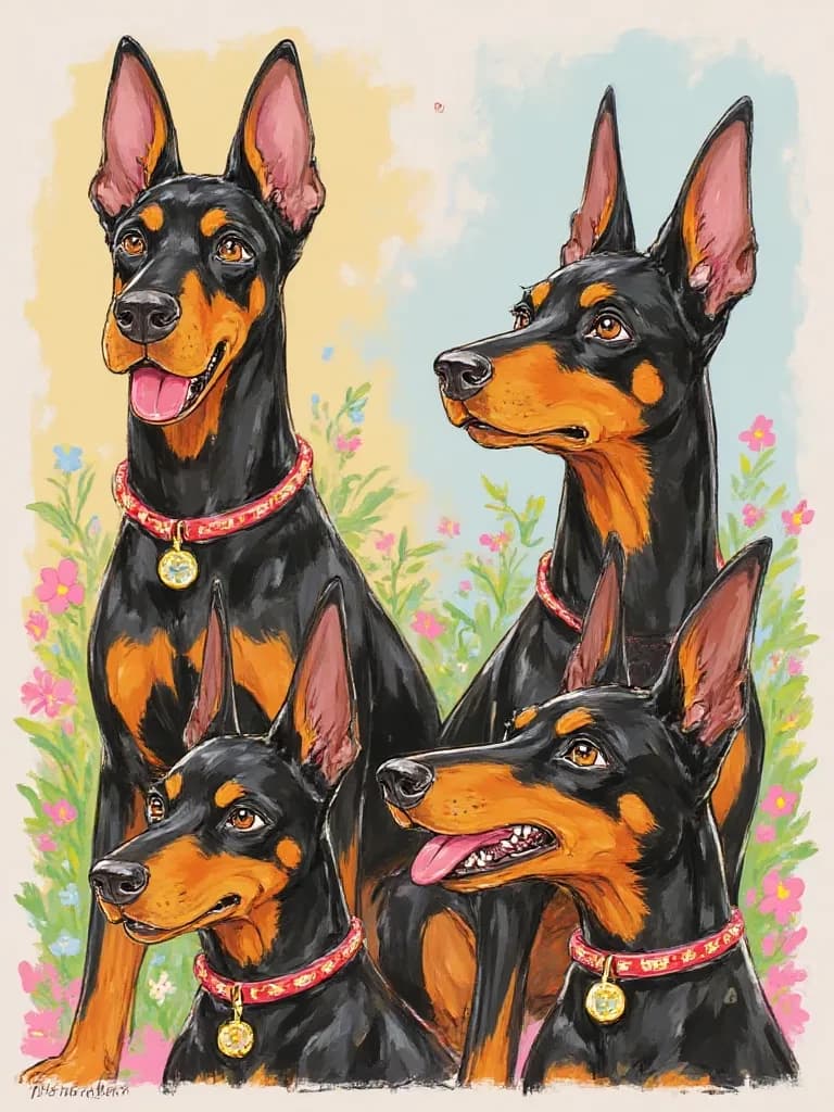 4 dobermans thumbnail