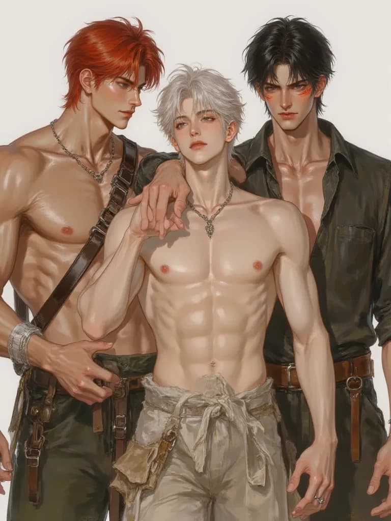 The redhead is Lucas. Bray white hair. Black hair is zade thumbnail
