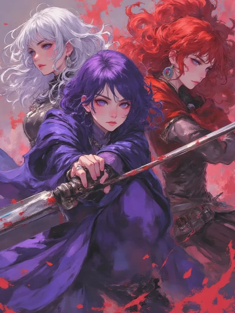 purple hair is called Luxia gray hair Yunami red hair Gil thumbnail