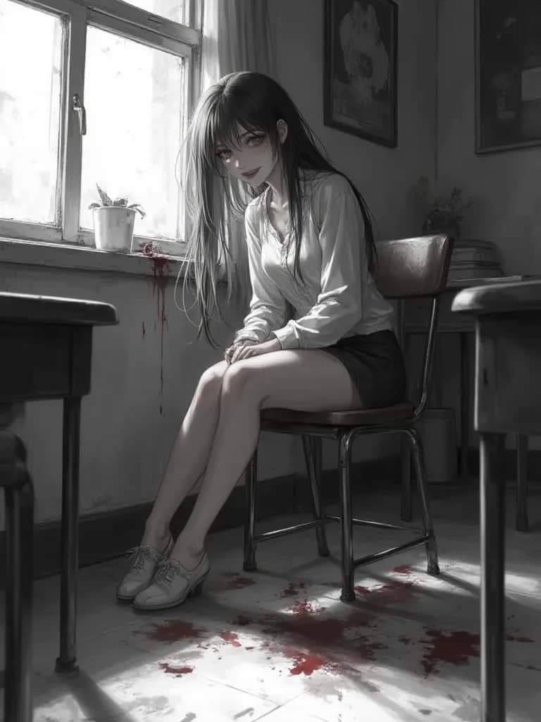 Serenity - creepy girl on the abbandoned room thumbnail