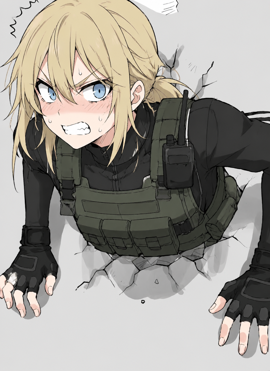 Female soldier stuck in a wall thumbnail