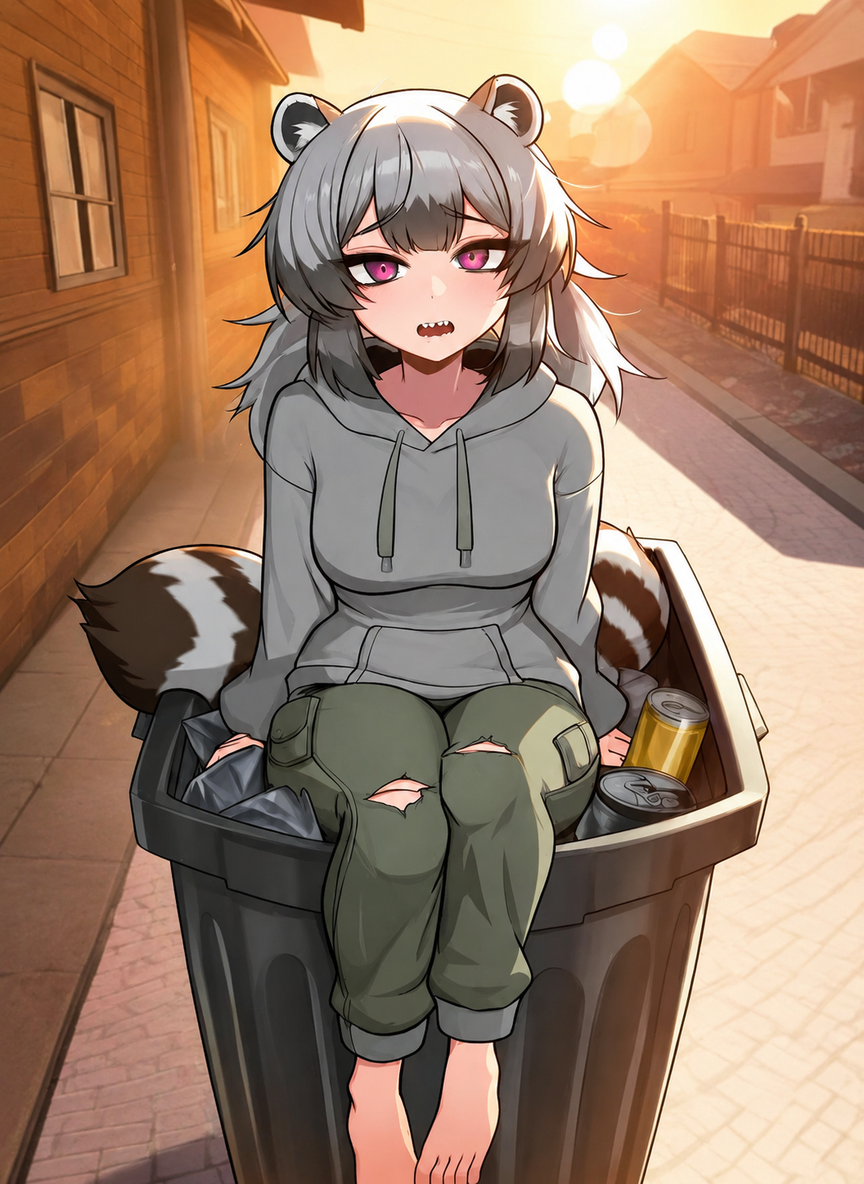 🦝🗑 Luna \| The Hungry Raccoon Girl thumbnail
