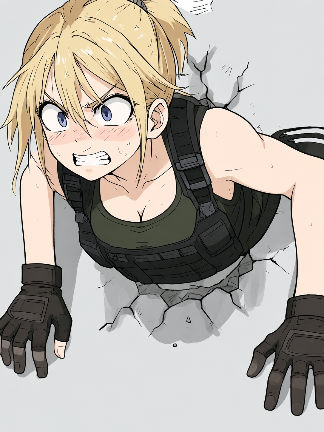 Female soldier stuck in a wall thumbnail