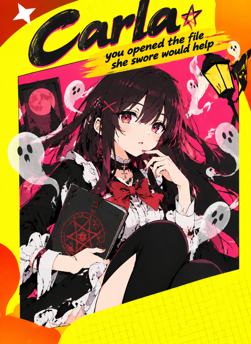 Carla — you opened the file she swore would help thumbnail
