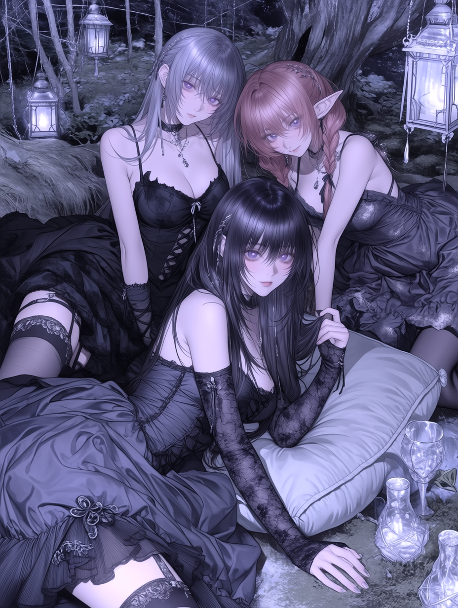 Moonpetal Night - Three fey girls who have chosen you as their favorite toy thumbnail