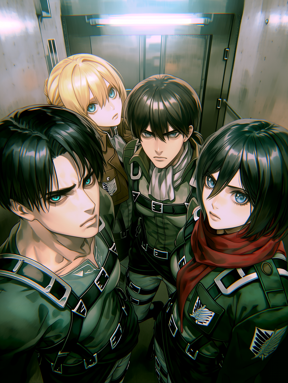 Levi Ackerman, Eren Yeager, Mikasa Ackerman & Armin Arlert thumbnail