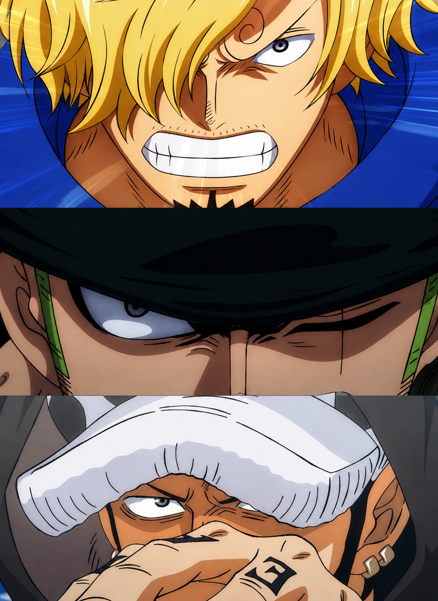 Zoro, Sanji, and Law thumbnail