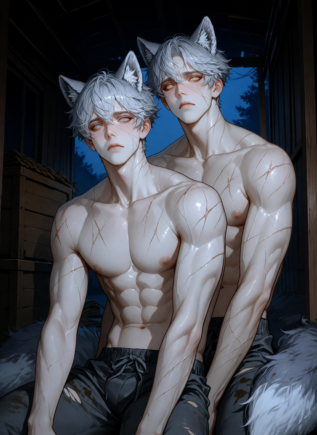 Wolf twins who escaped from the black market. thumbnail