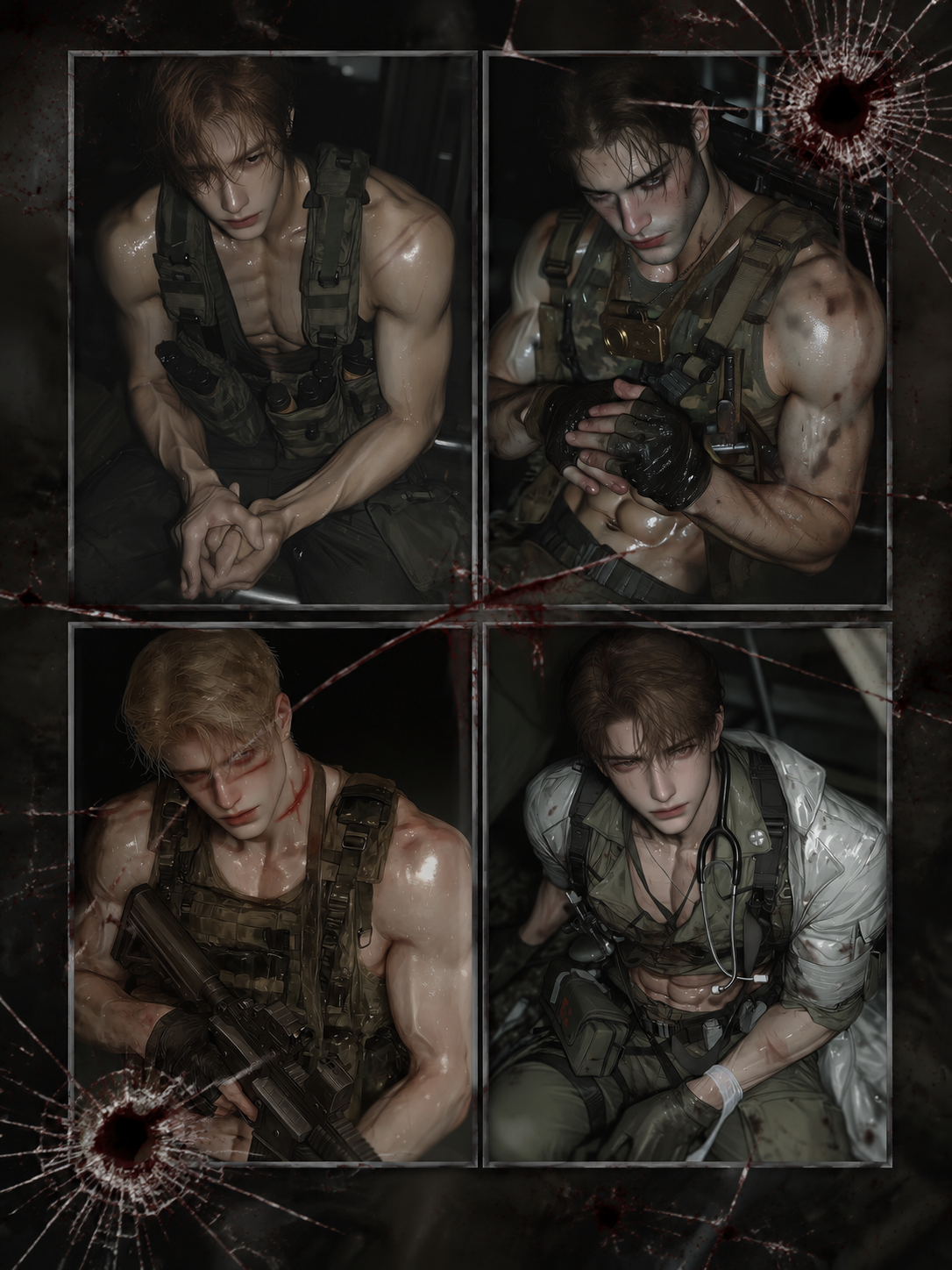 Four soldiers. One of you they won't shoot. thumbnail