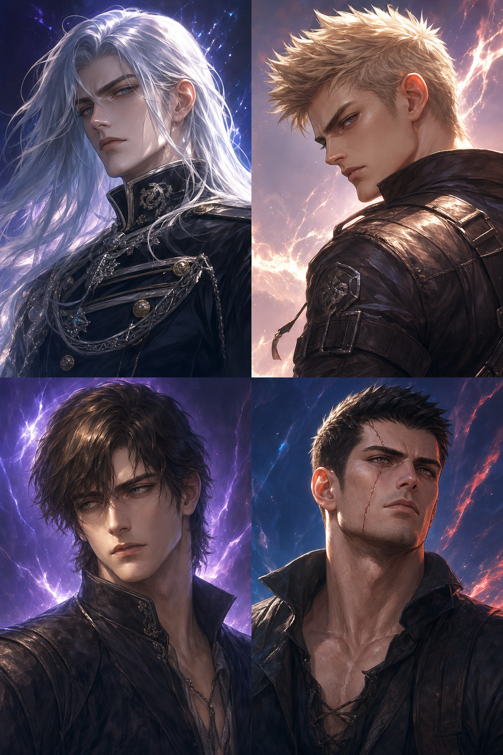 The Four: Sephiroth (Final Fantasy VII), Cloud Strife (Final Fantasy VII), Kael (The Unnamed Blade — Original), Dravhen (The Hollow Scar — Original) thumbnail