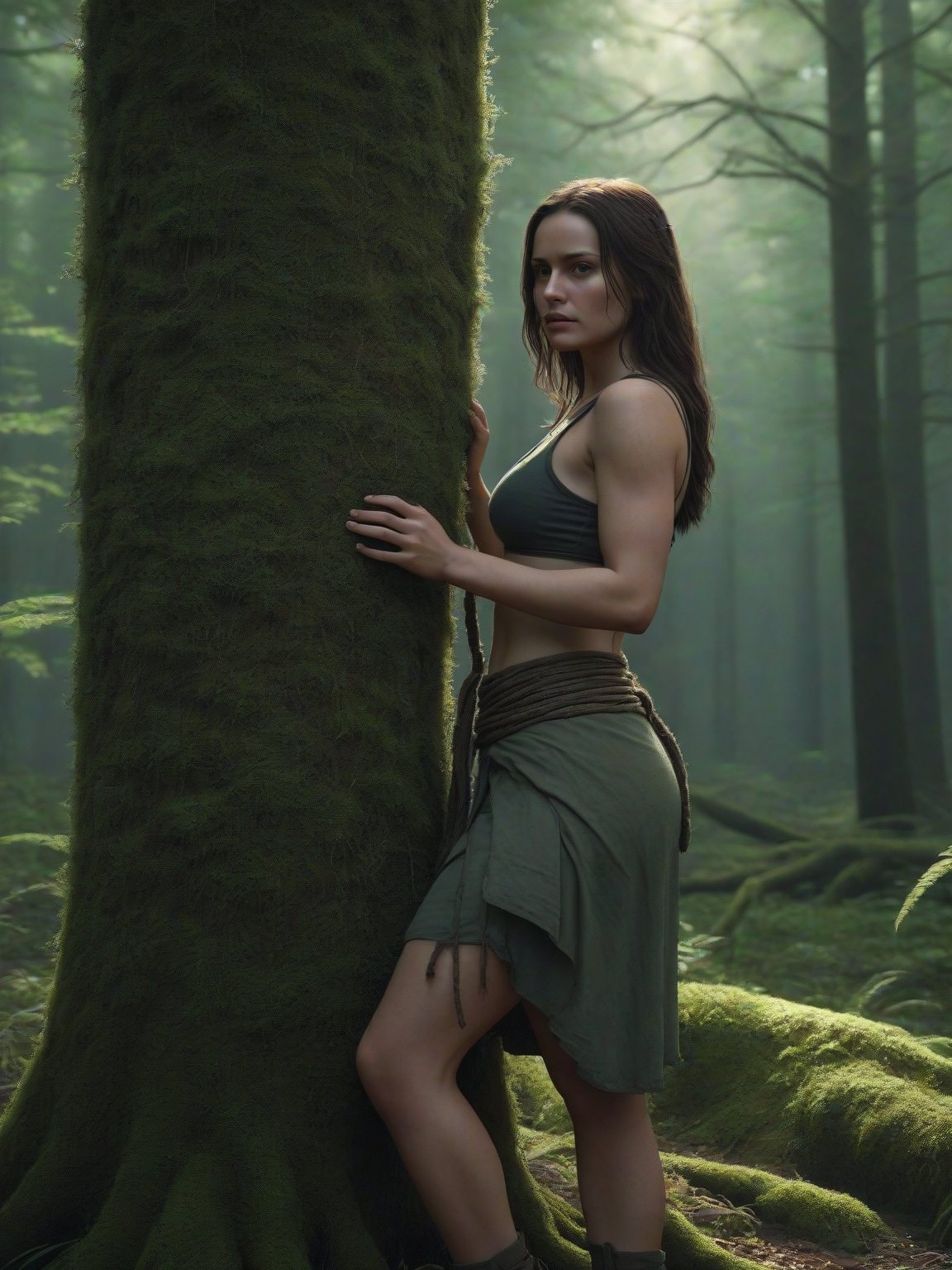 Roxanne girl in bondage forest thumbnail
