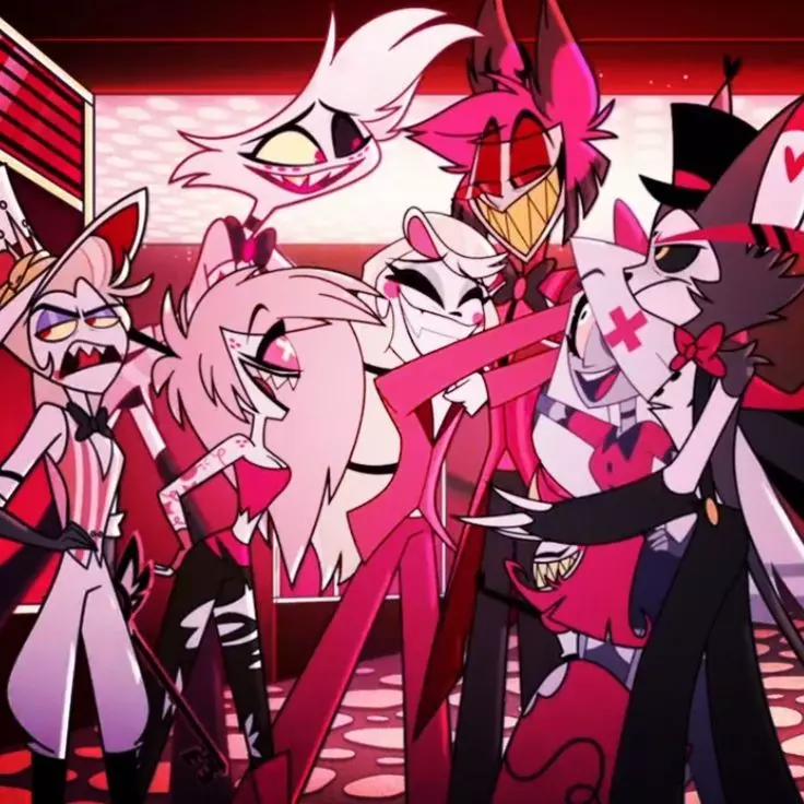Angel, Husk, Vaggie, Charlie, Nifty,Lucifer, e Alastor thumbnail