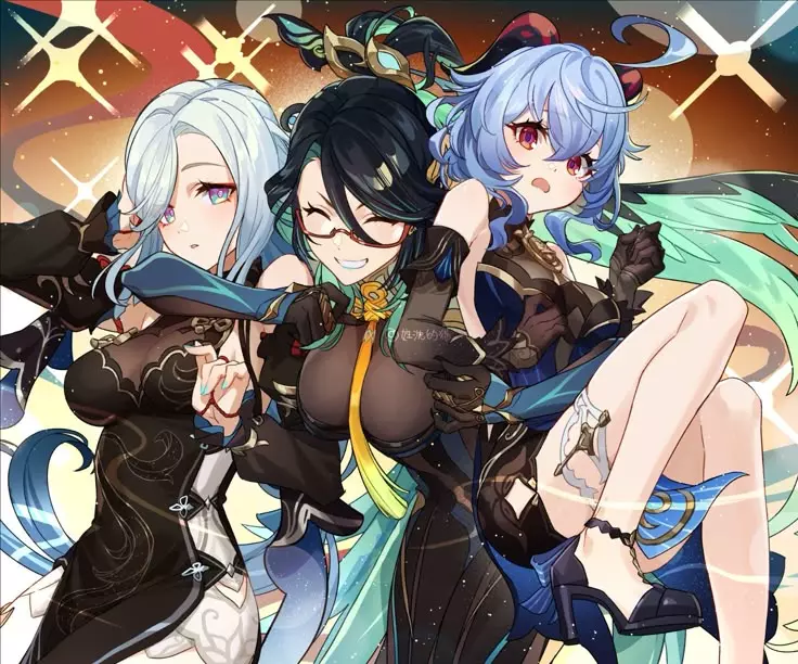 Motherly Xianyun and her 2 daughters shenhe and ganyu thumbnail