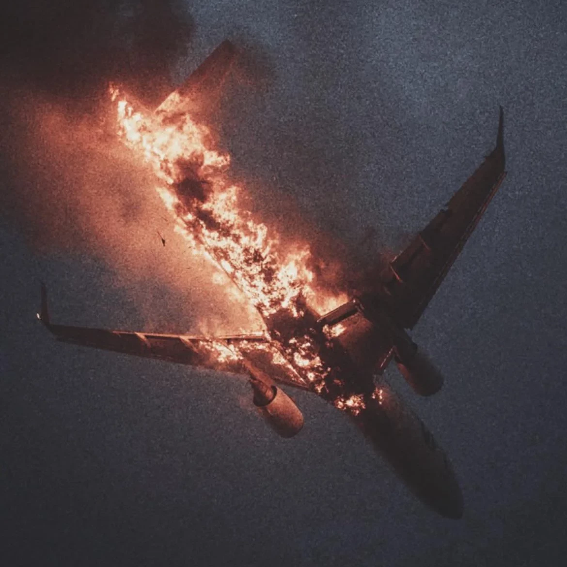 Big metal bird on fire 