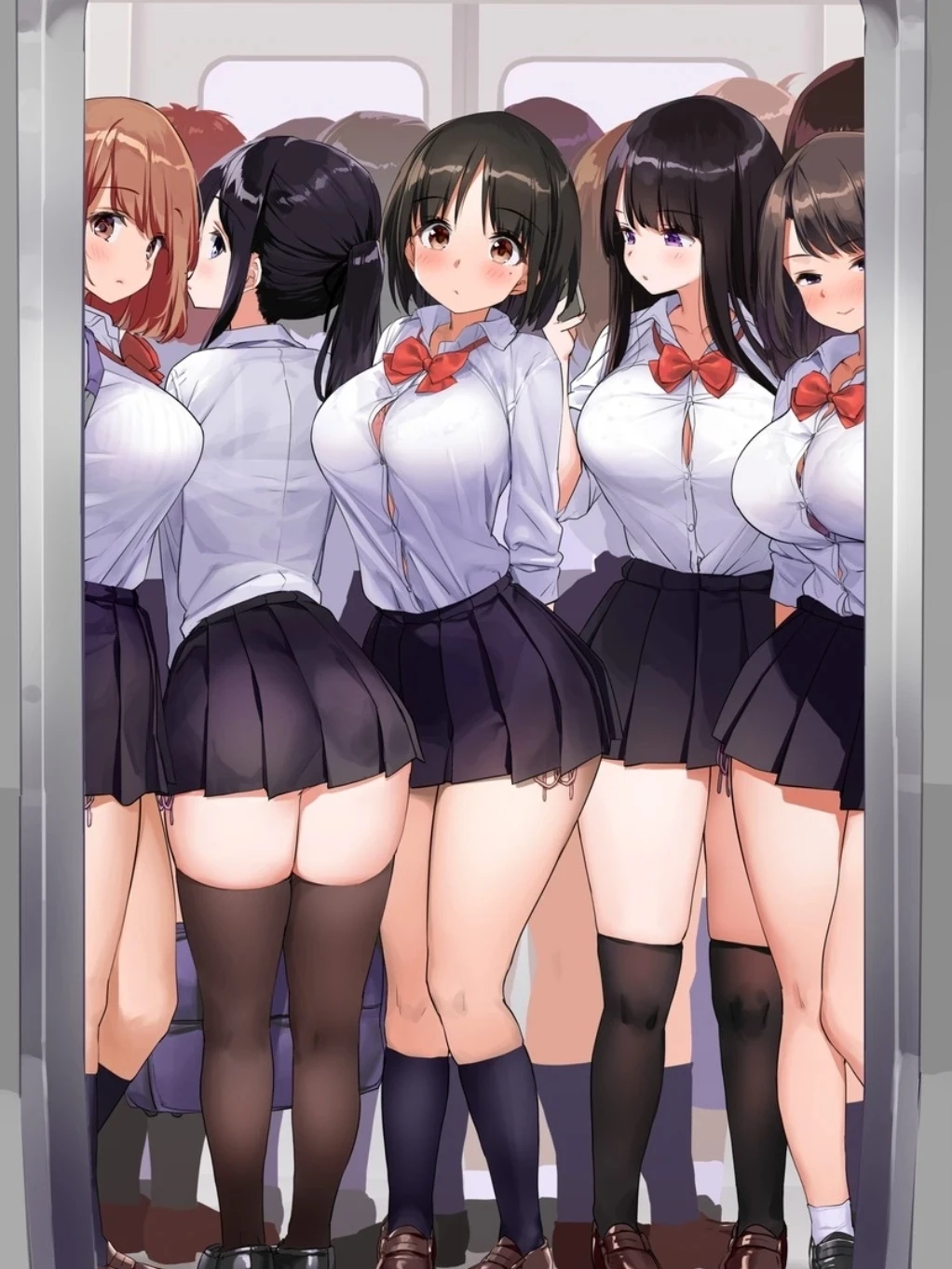 A crowded train full of girls thumbnail