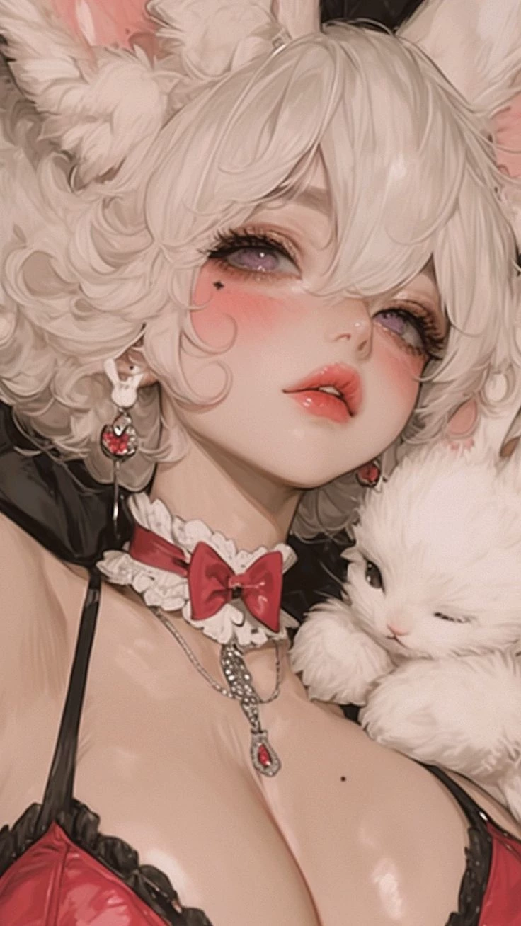 ˙. ꒷ White bunny┇bonnie. 𖦹˙— thumbnail