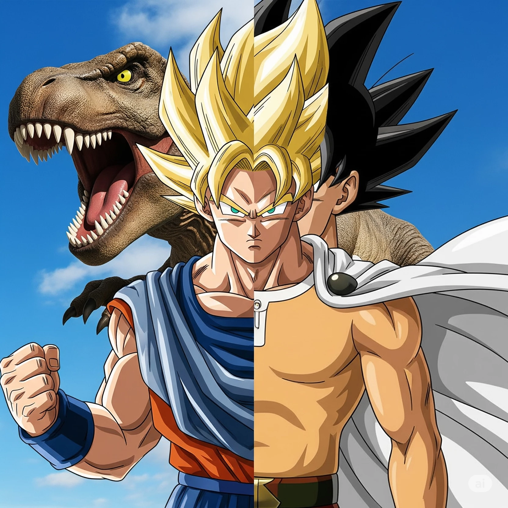 Goku Super Sayajin mixed with Saitama thumbnail