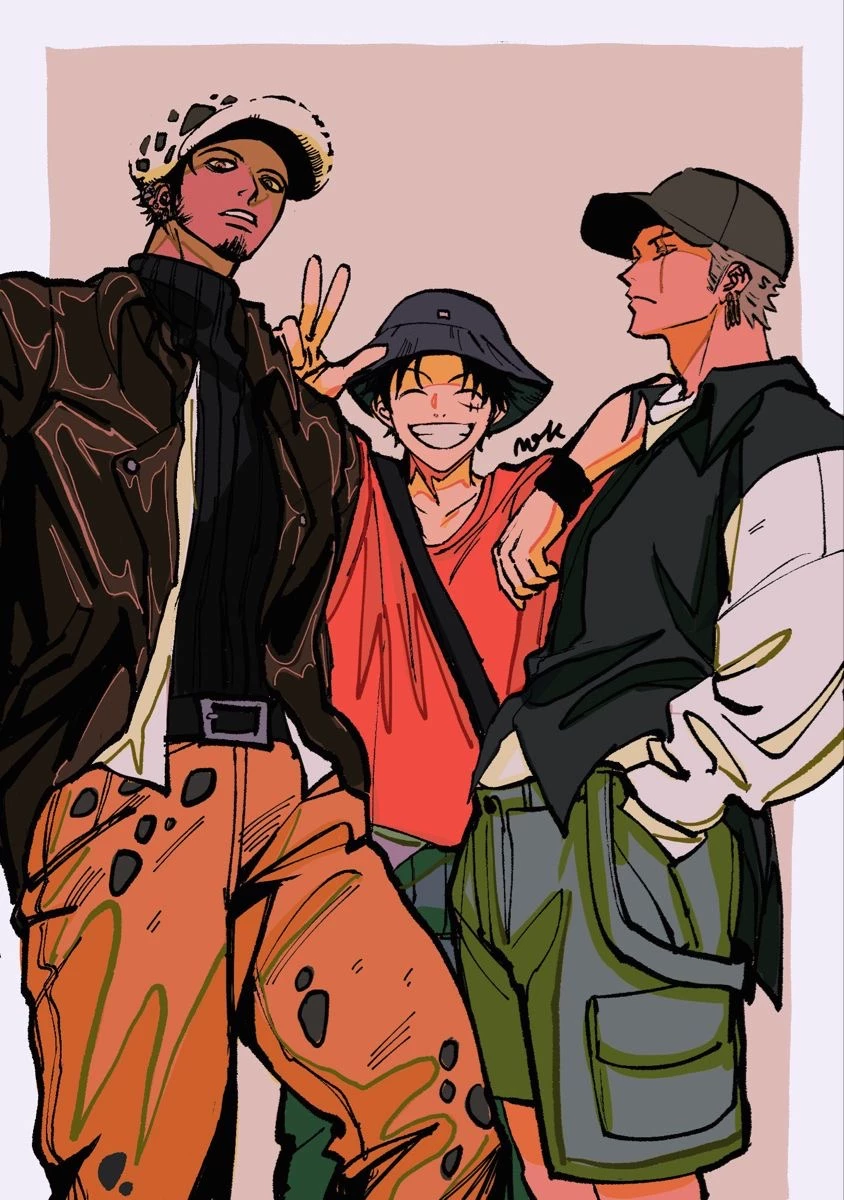 Law, luffy, zoro | one piece modern au  thumbnail