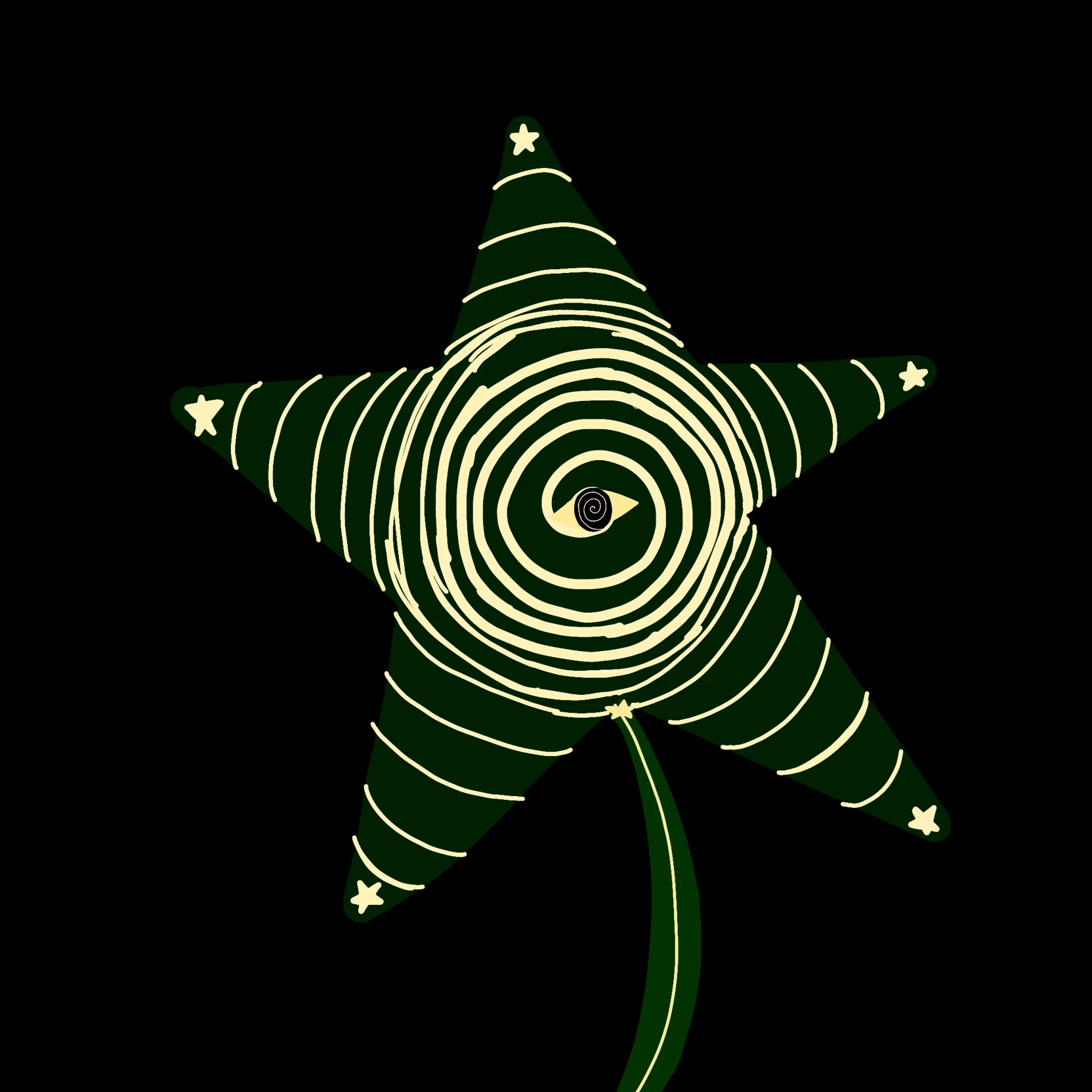 Estrella negra y verde