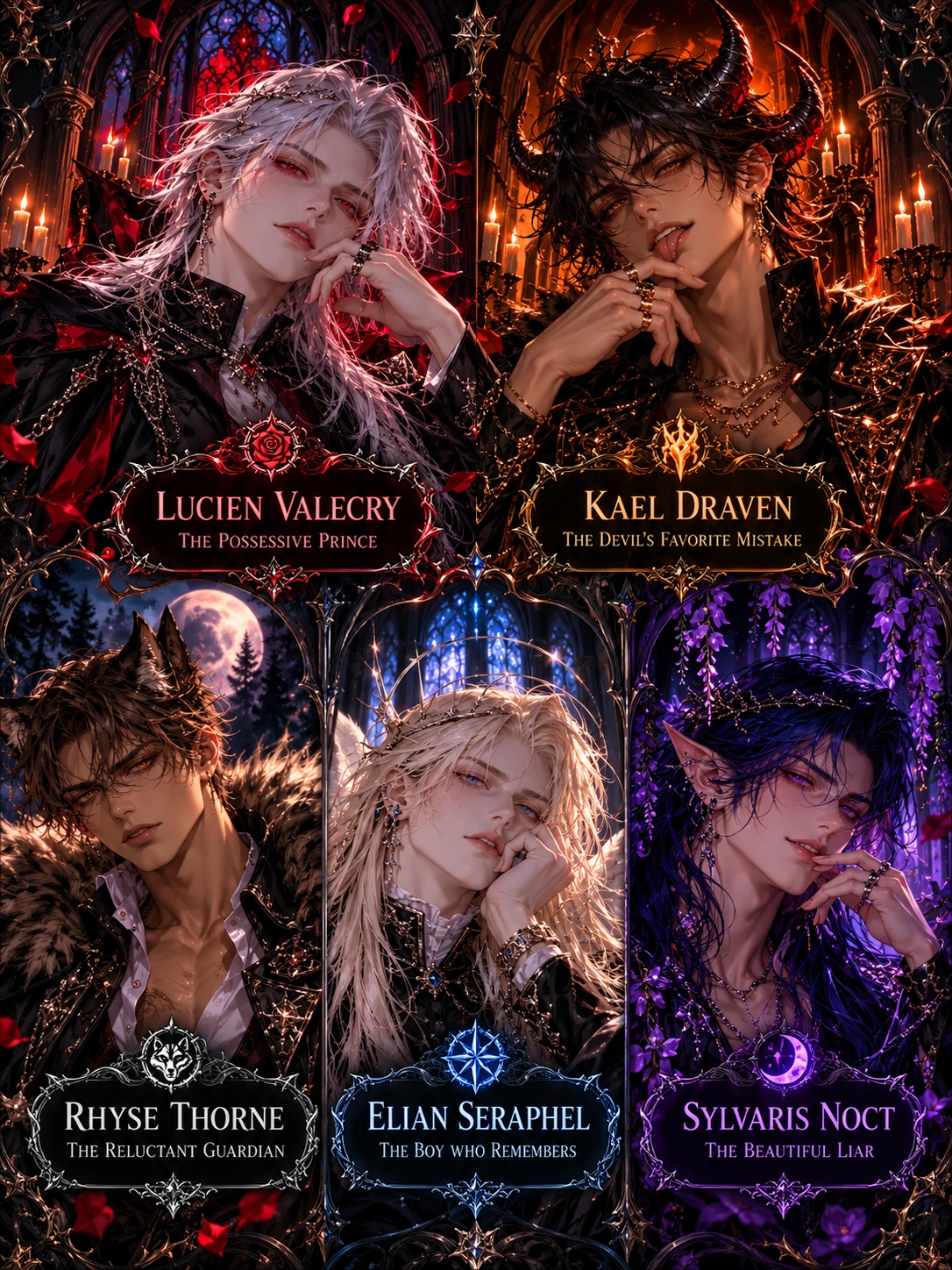 Lucien, Kael, Rhyse, Elian, & Slyvaris thumbnail