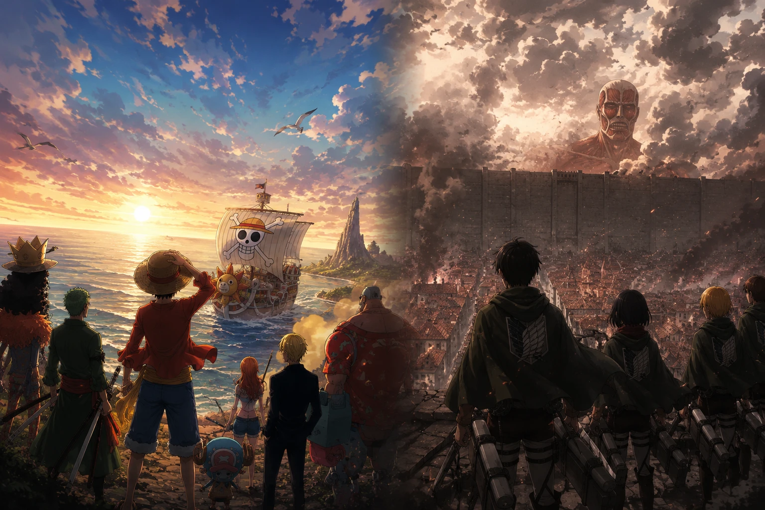 Shingeki no Kyojin x one piece thumbnail