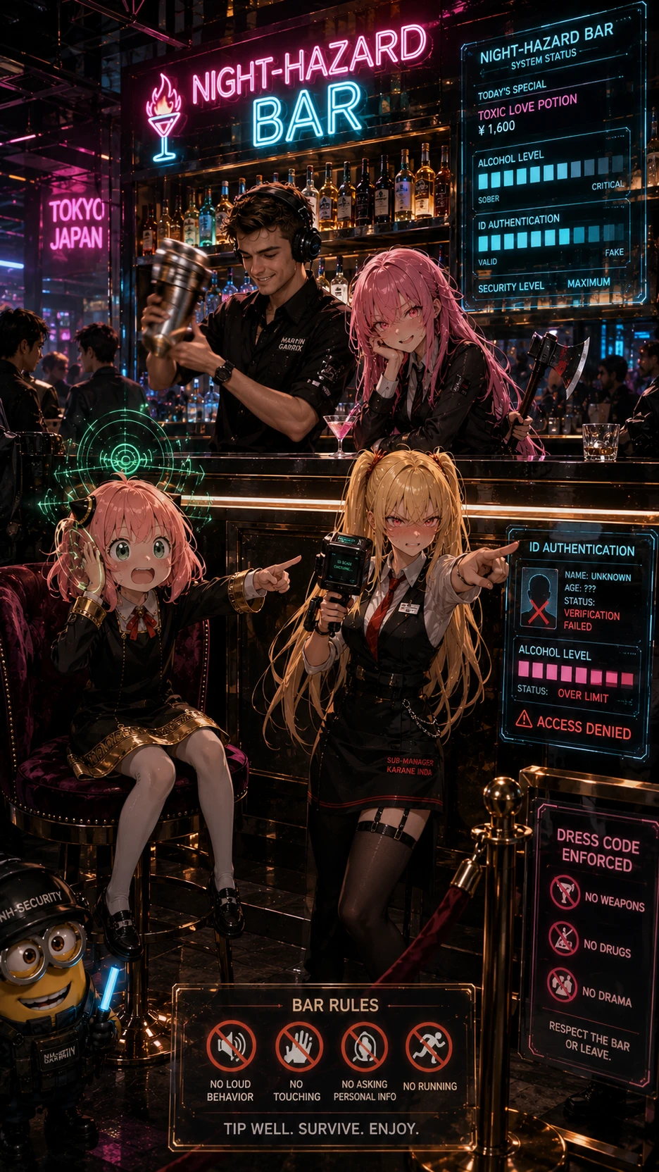 NIGHT-HAZARD BAR: THE SHINJUKU SYNC — SPIRIT OVERCLOCK v3.5 🍹🌃🛡️🍽️ thumbnail