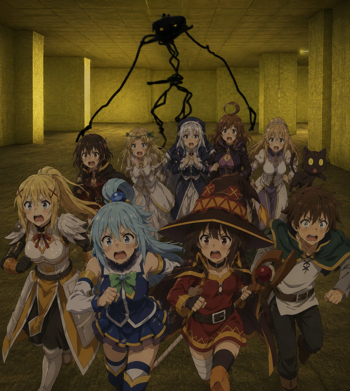 The Konosuba Girls, Kazuma and User fell to the backrooms thumbnail